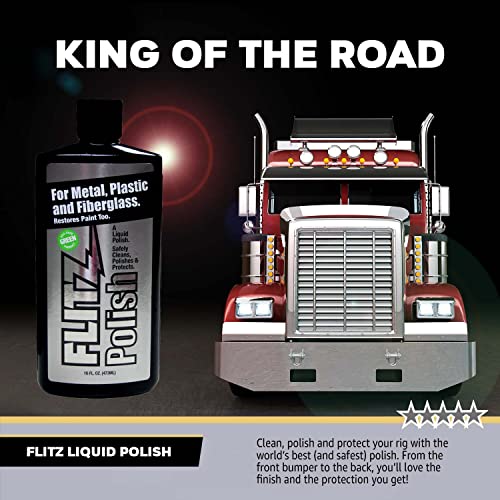 Flitz - Lq 04506 Multi-Purpose Polish And Cleaner Liquid For Metal, Plastic, Fiberglass, Aluminum, Jewelry, Sterling Silver: Great For Headlight Restoration + Rust Remover, 16 Oz #TOP5