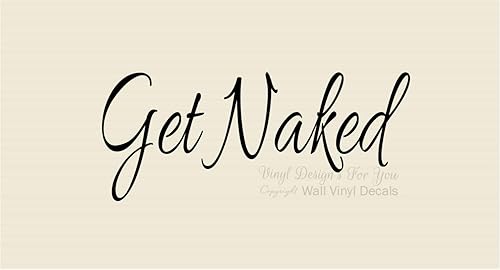 Miniatura 2 de Get Naked  Adhesivo decorativo para pared de baño, vinilo para pared, diseño con texto en inglés "Get Naked - Words - Removable Wall Decor - Wall