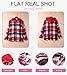 SHEWIN Womens Casual Plaid Shacket Jacket Hoodie Long Sleeve Button Down Hooded Flannel Shirts Coats Tops Fall Clothes for Women 2024,US 4-6(S),Red
