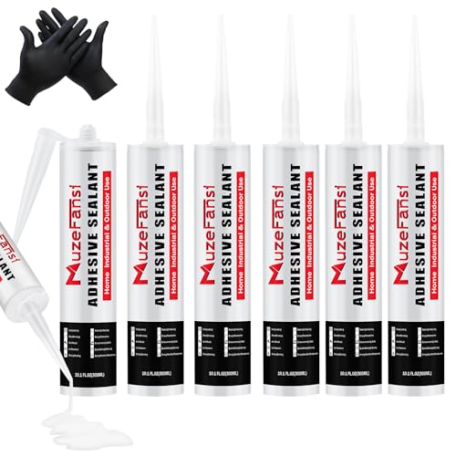 MuzeFansi RV Silicone sealant 6Pack, Self-Leveling Lap Sealant for RV Roofs,White RV Caulking Lap...