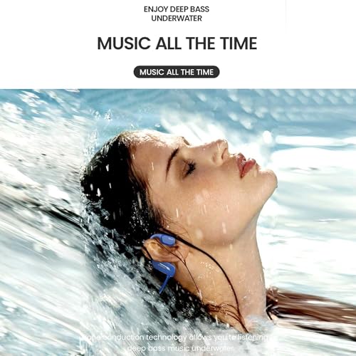 Image of Bone Conduction Headphones IPX8 Swimming Waterproof Dustproof Sweatproof MP3 Player Underwater Music Player 32GB, Open-Ear Wireless Bluetooth 5.4 with Mic,New 2025,Black