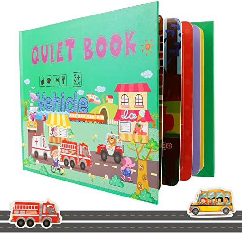 XiYee Montessori Quiet Book, aktiv, lehrreich, sensorisches Puzzle, Feinmotorik, Lernspielzeug (Verkehr) für Kinder von 2 bis 6 Jahren