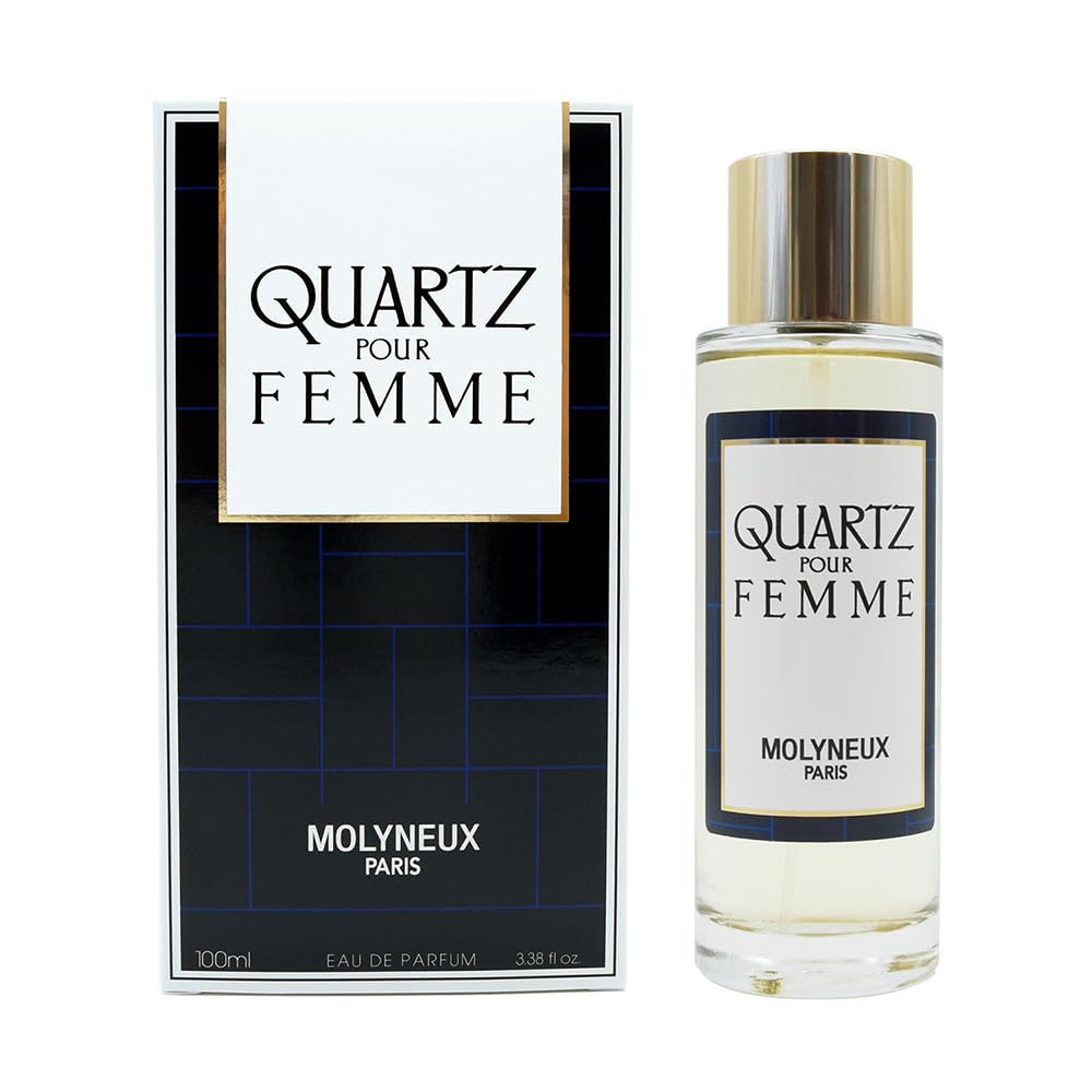MOLYNEUX Eau de parfum femme, Quartz Femme, florale et fruitée, made in France, 100ml