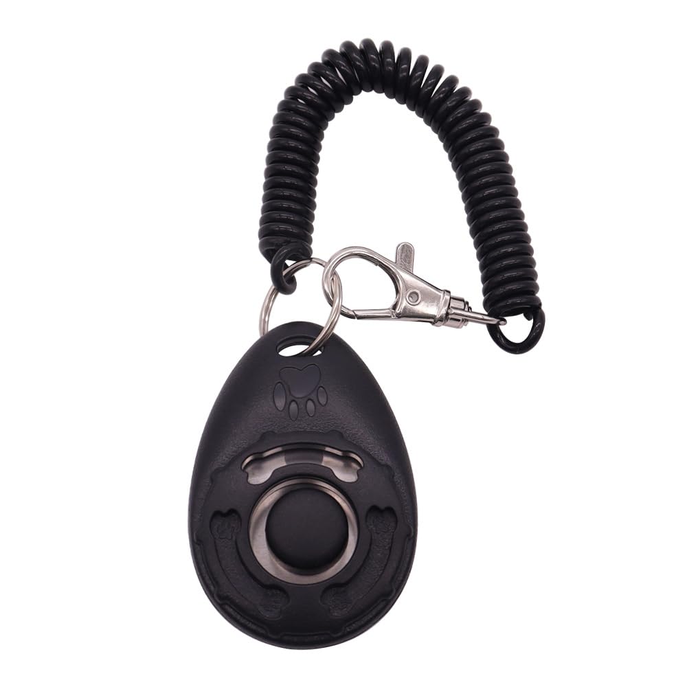 1 Pièce Clickers pour Chien, Clicker Chien Dressage,Clicker Training, Clicker de Chien avec Grand Bouton pour Pet Training Professional, pour Chiens, Chats, Oiseaux, Chevaux (Noir)