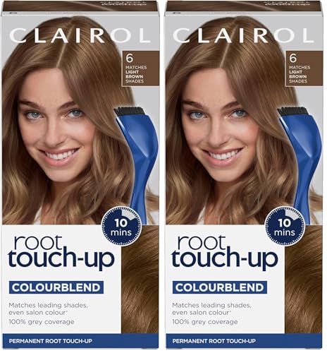 Image of Clairol Root Touch-Up Permanent Hair Dye, 6 Light Brown (Pack of 2)