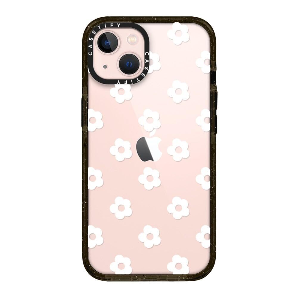CASETiFY インパクトケース iPhone 13 - Ditsy Daisies - White - クリア ブラック
