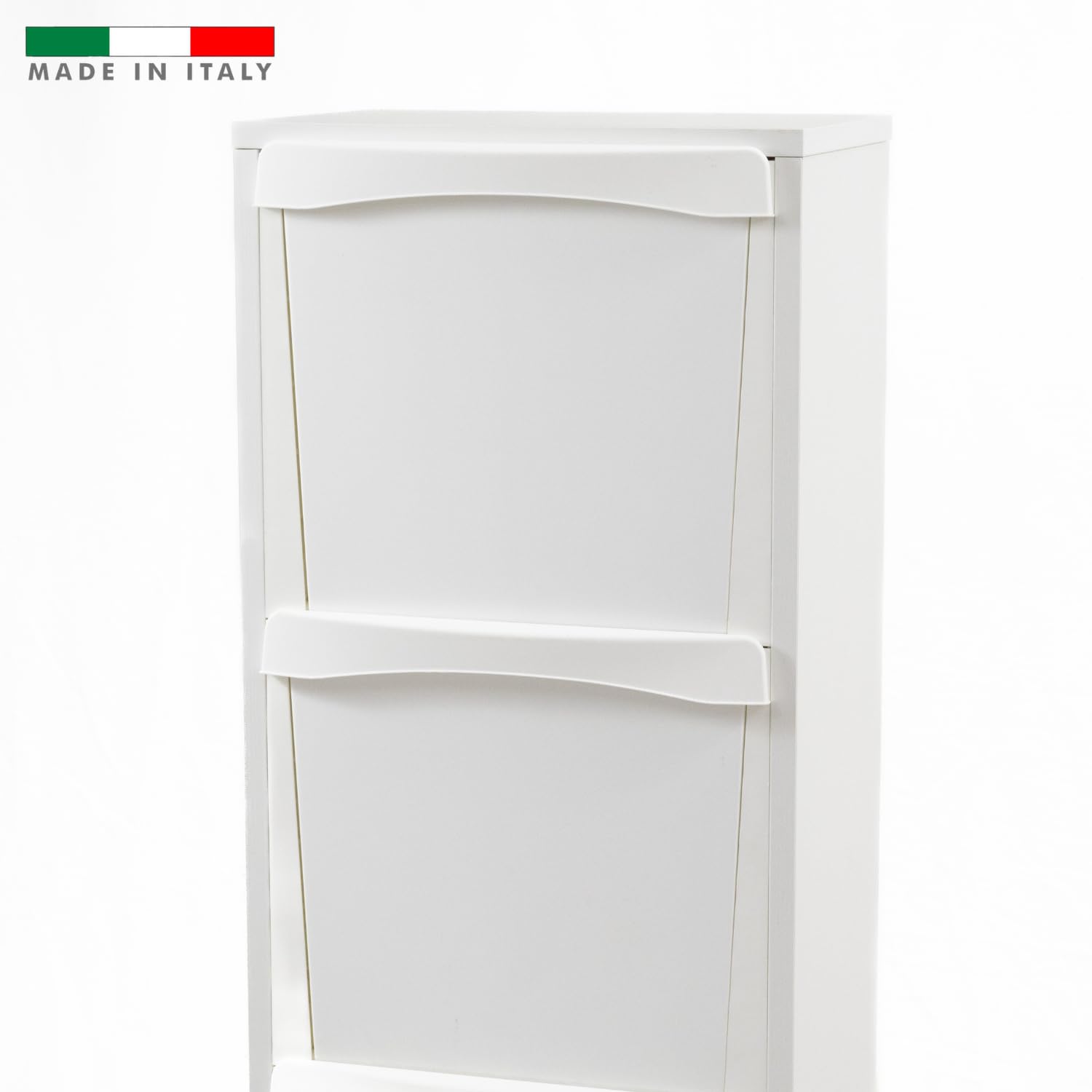 MOHOME Mobile Legno Raccolta Differenziata Bianco 101 x 40 x 25 Cm Made in Italy Cestino per Spazzatura da Cucina Contenitore Rifiuti 3 Vani Capacità 48 L Salvaspazio Casa Ufficio Già Montato