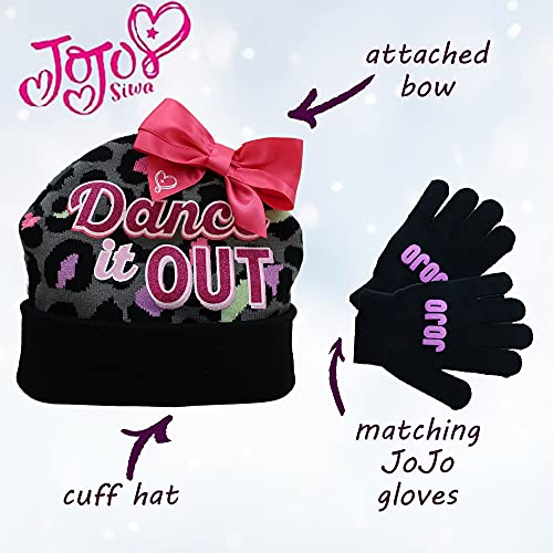 Nickelodeon JoJo Siwa Girls Hat and Glove Cold Weather Set (Black)4