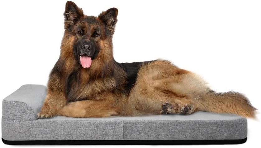 DiggsBolstr Memory Foam Dog Bed with Headrest - Ideally Sized Evolv Dog Crate Pad - Premium Orthopedic Pet Bed for Crate or Home - X-Large