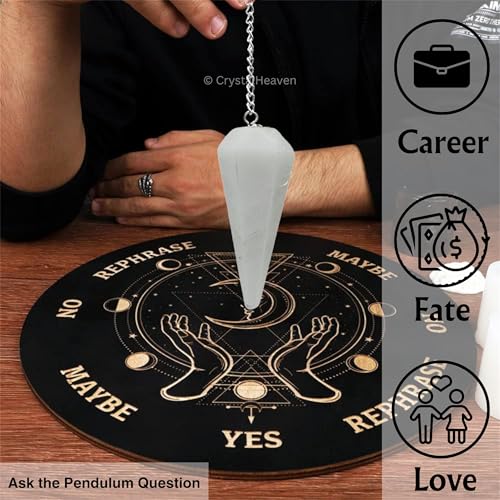 Image of Snow Quartz Pendulum Dowsing Tool - Natural Crystal Pendulum for Spiritual Guidance - Premium Dowser Pendulum for Accurate Divination and Energy Healing - Perfect for Energy Healing and Chakra Balancing - Handcrafted with Precision and Elegance