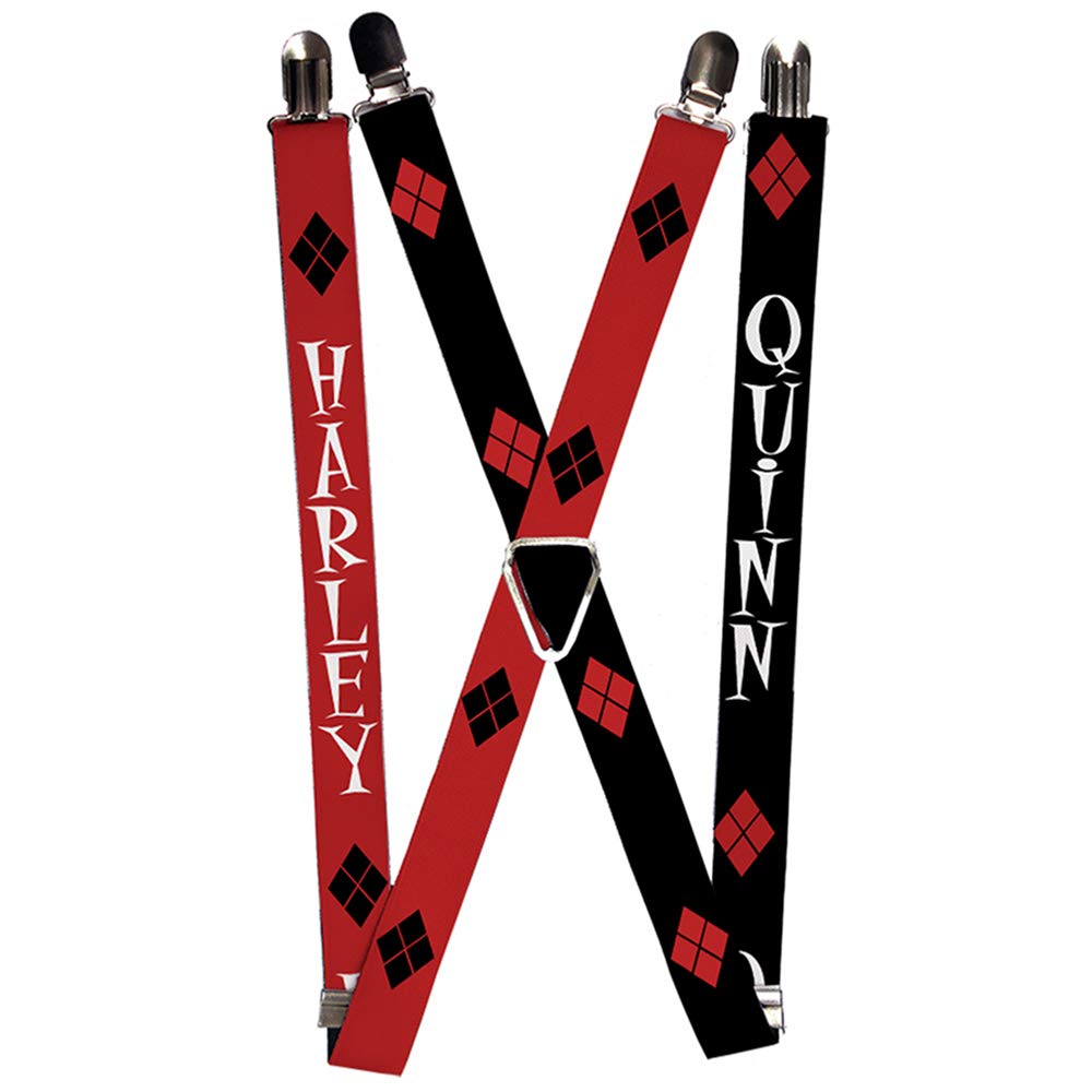 Buckle Down Suspenders - Harley/diamonds Red/black/white + Quinn/diamon Accessory