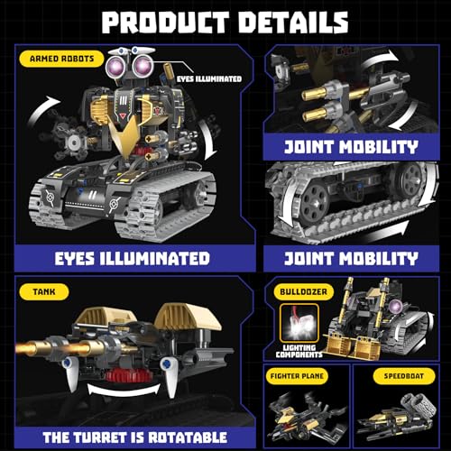 STEM Robot Building Kit for Kids Ages 6-14 | 323 PCS 5-in-1 | 4 Control Modes | APP & Remote Control | Rechargeable Coding Robot Toy | Engineering Educational Gift for Boys Girls - Image 5