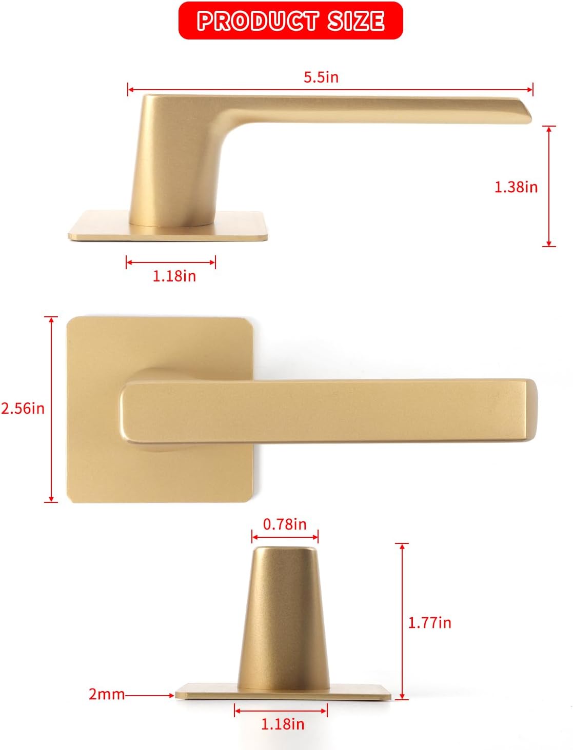 2 Pack Stick on Door Handles 6 inch Adhesive Cabinet Handles Gold Self Adhesive Room Door Handles Cabinet Drawer Knobs for Barn Door Window Shower Sliding Garage Door Glass Pulls