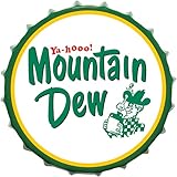 HotcoS Mountain Dow Decorative Bottle Caps Metal Tin Signs Cafe Beer Bar Decoration Plat Wall Art Plaque Vintage Home Decor 13.8x13.8 Inch