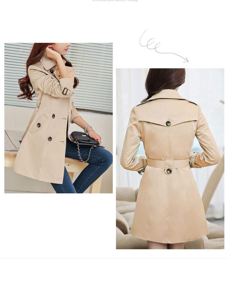 Classic Pink Trench Donna Invernale Elegante Cappotto Doppio Petto Blazer Ufficio Casual Autunno Parka