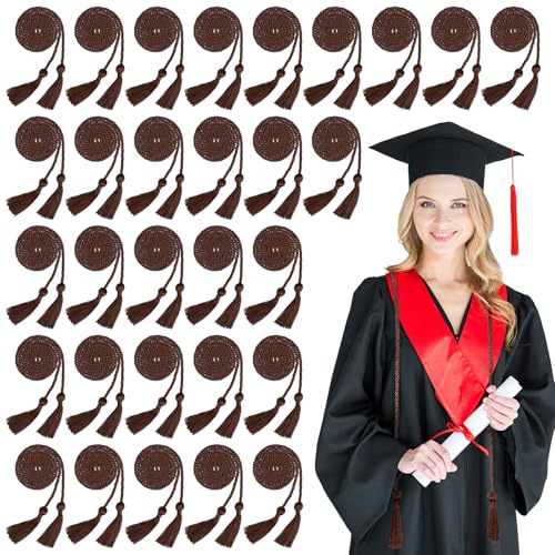 Woanger 30 Pcs 2026 Graduation Cords 67" Honor Cord, Brown