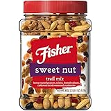 Fisher Snack Sweet Nut Trail Mix, 38 Ounces, Honey Roasted Peanuts, Raisins, Frosted Walnuts, Cashews, Dried Sweetened Cranberries