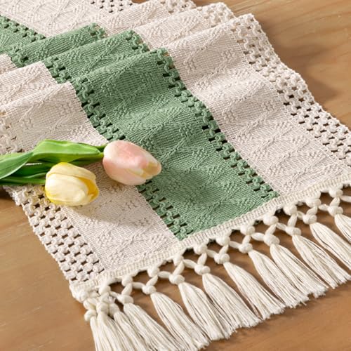 Socomi Boho Table Runner Fall Thanksgiving Farmhouse Rustic Dining...