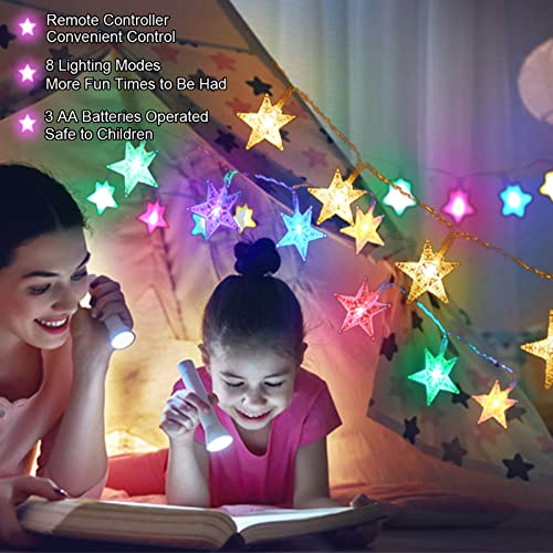 Lampdream Abkshine 25Ft 50Leds Battery Powered Star Fairy Lights, 8 Modes Warm White Color Changing Led Star String Lights For Wedding, Christmas, Birthday, Halloween, Mother Day #TOP3