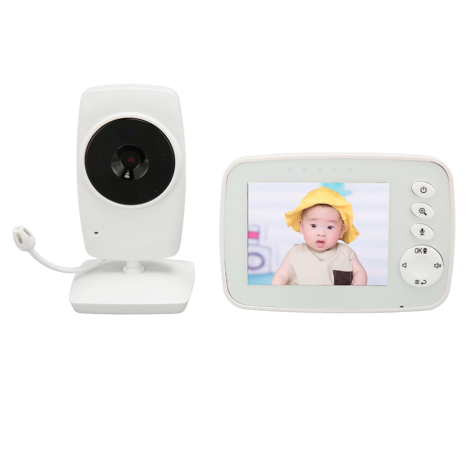 Bezprzewodowa Niania Elektroniczna Baby Monitor Monitorowanie Temperatury w Czasie Rzeczywistym 100-240 V Noktowizor HD 1080 P Zewnętrzna Dwukierunkowa Rozmowa (wtyczka UE)