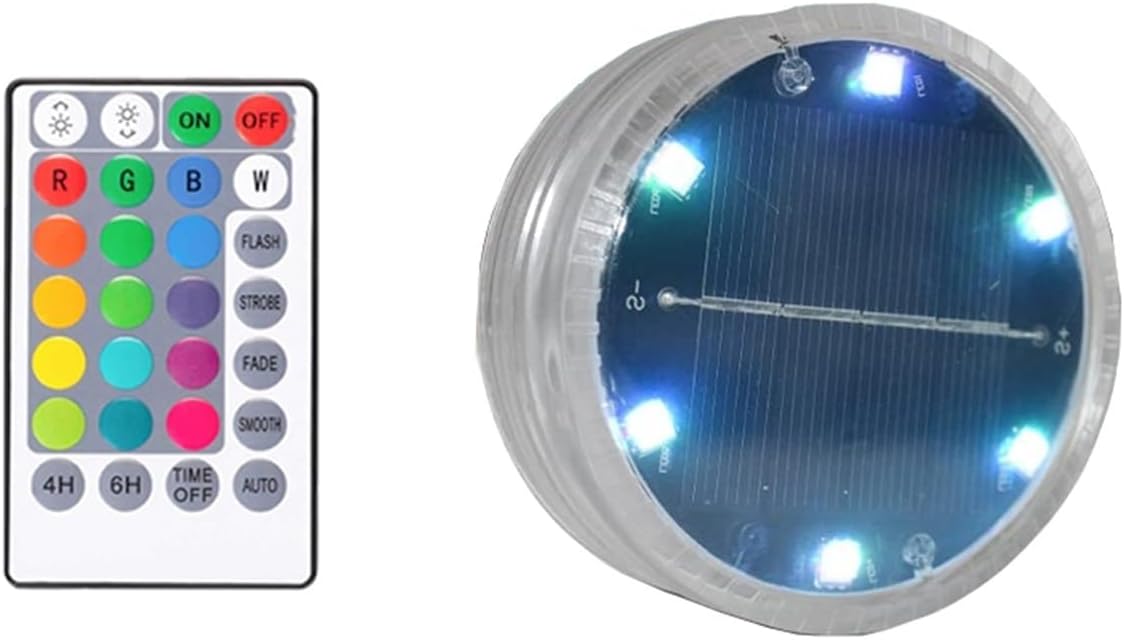 16 Colors Solar Underwater Lights LED Swimming Pool Wall Lamp Magnetic and Suction Cup for Outdoor Garden Pond Aquarium Decor (Color : 1 Lamp 1 Controller)