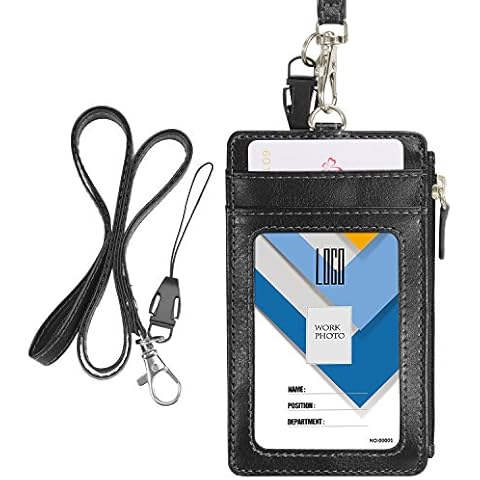 Wisdompro 2-Sided PU Leather Badge Holder Cover