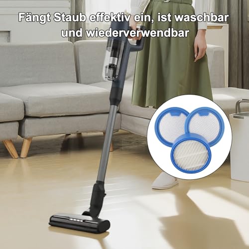 ASKW5 Filterset Performance Kit (2 Vorfilter, 1 Feinstaubfilter, waschbar, regelmäßiger Filtertausch, verbesserte Saugleistung, passgenau, für AEG 7000 Akku-Staubsauger, blau/grau)