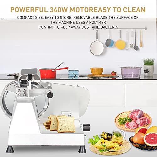 Meat Slicer,Commercial Meat Slicer,340W Frozen Meat Cheese Deli Slicer,10 Inch Electric Food Slicer,Easy To Clean,Low Noises, Home Use And For Commercial-Meat Slicer For Home #TOP4