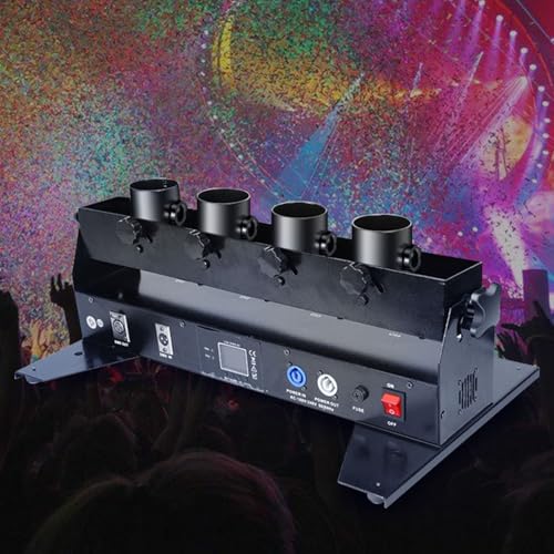 Máquina lanzadora de confeti profesional, máquina sopladora de confeti de 4 disparos, cañón de confeti DMX/control remoto para presentaciones, bodas, discotecas, espectáculos, clubes, escenarios
