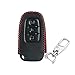 EASYGUARD LC01 Genuine Leather case Cover Protector Case 1pc EC002 & EC003 PKE Alarm Key FOB Remote Control (001, Black)