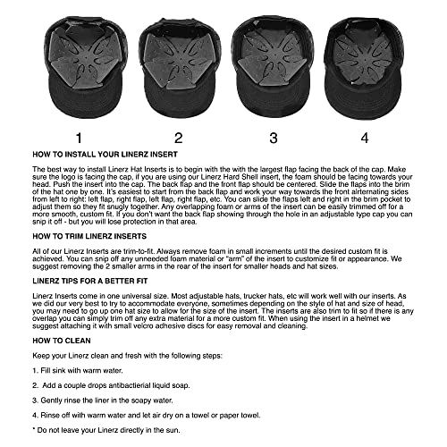 Linerz Ultra Thin Foam Bump Cap Hat Insert Linerz18 #TOP3