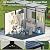 Jocisland 7x7x7 FT Outdoor Resin Storage Shed with Floor & Double Doors, Sloped Roof Resin Shed with Skylight Panels, Window & Vents, Waterproof UV-Resistant Tool Sheds for Lawn - Gary & Black