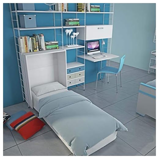 Maconi - Mueble Cama Link 538 de Madera de 85 cm - Acabado: Blanco venado