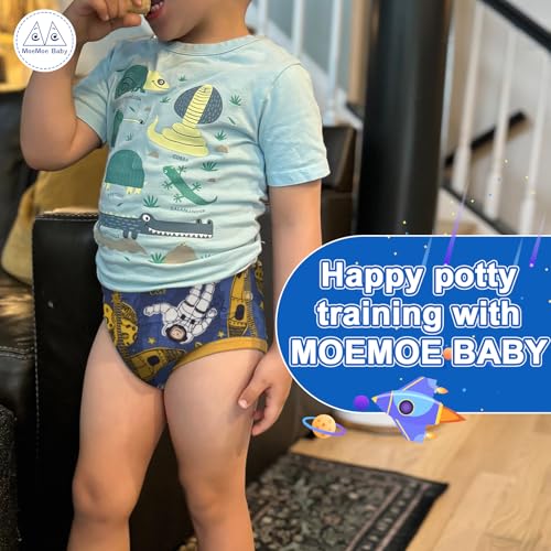 MOEMOE BABY 8 Stück Töpfchen Traininghose Kinder, Waschbar & Wiederverwendbar Töpfchentraining Unterhosen für Jungen 4 Jahre