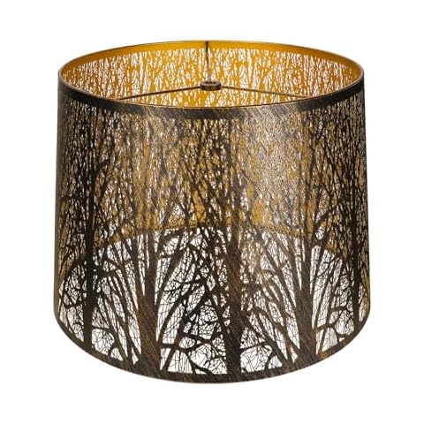 Large Metal Lampshade Forest Etching Forest Lamp Shade Pattern 12'' Top × 14'' Bottom × 10" Height Fits For Table Lamps and Floor Lamps Spider Fitter Cover