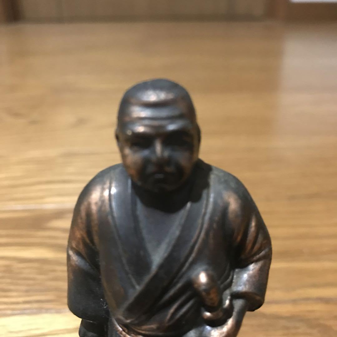 西郷隆盛　置き物 錫 置物 西郷（せご）どん・ツンセット 黒漆加工 [No.700・186C