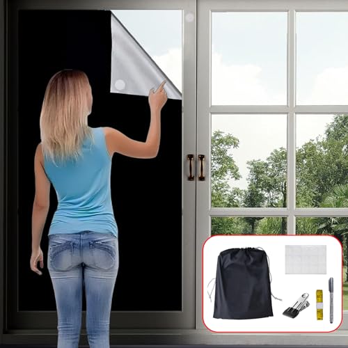 Cortinas opacas portátiles para el hogar y viajes, cortinas opacas temporales para ventanas, cubierta de ventana opaca, 100% bloqueo de luz, perfectas para dormitorio, guardería y cortinas opacas de