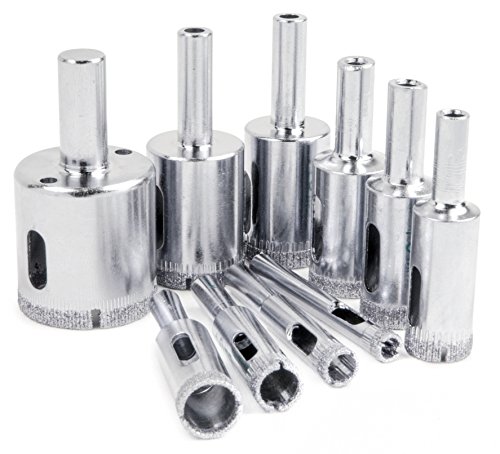 Flash Deals - 60% OFF Bastex Diamond Drill Bit, 10 Piece Bits – Glass, Tile, Marble and Ceramic Hollow Core Extractor Remover Tool Set