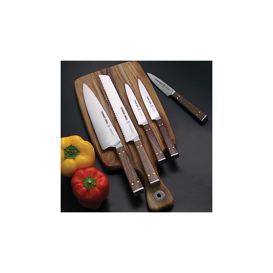 Brass-and-Walnut-6-piece-Knife-Block-Set-High-Carbon-German-Stainless-Steel-Multipurpose-Kitchen-Cutlery-with-Midtown-Storage-Block Brass and Walnut 6-piece Knife Block Set, High-Carbon German Stainless Steel Multipurpose Kitchen Cutlery with Midtown Storage Block
