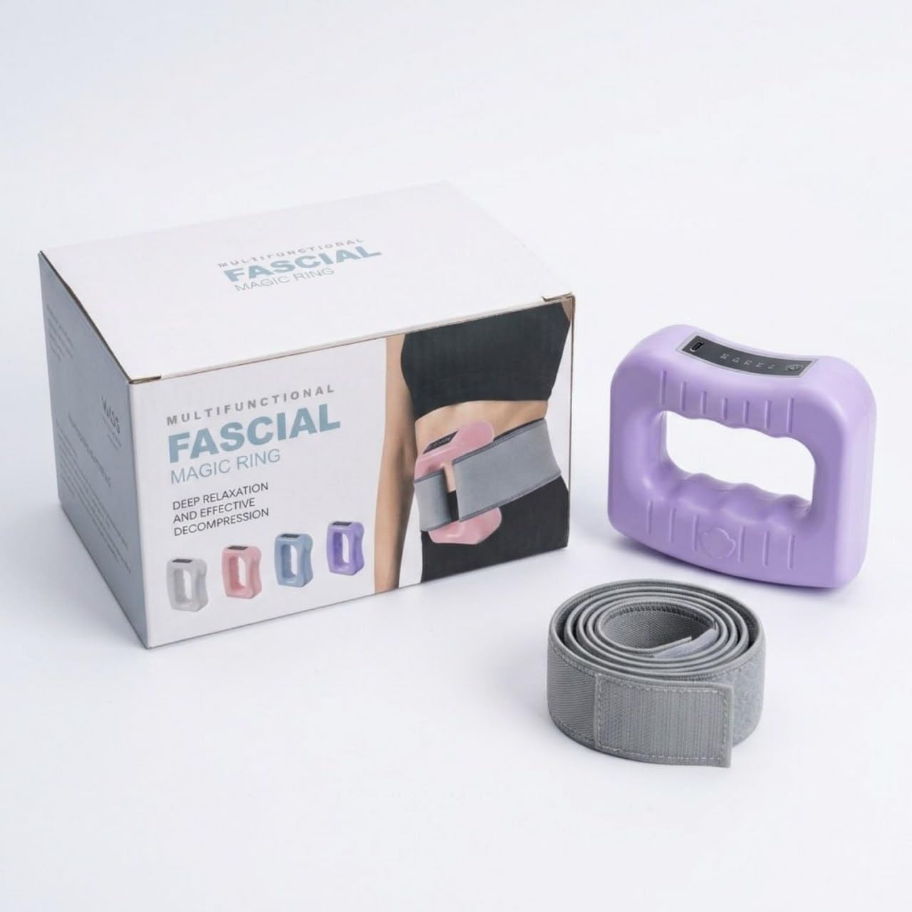 Fascial Magic Ring USB-C Rechargeable EMS Muscle Massage Device, Handheld Cordless Muscle Stimulator with Adjustable Belt, Purple-image-25
