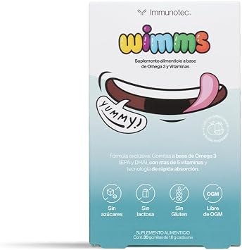 WIMMS Smart Chews for Kids | Omega-3 & Multivitamin Gummies | 600mg DHA & EPA | Sugar-Free Brain & Immune Support for Children | Tropical Flavor | 30 Daily Chews