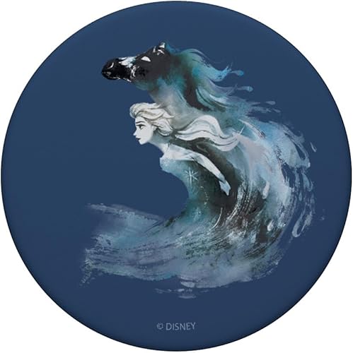 Miniatura 3 de Disney Frozen 2 Elsa acuarela caballo pintado retrato PopSockets agarre y soporte para teléfonos y tabletas, Negro