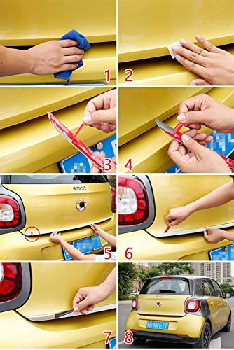 Tira de maletero para Smart Forfour 453: pegatina protectora de acero inoxidable 3