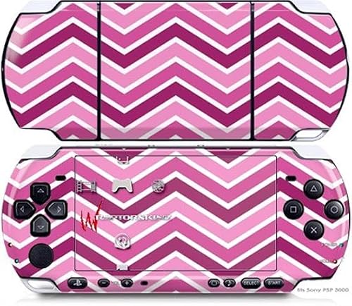 WraptorSkinz Decal Style Vinyl Skin Wrap - Zig Zag Pinks - compatible with Sony PSP 3000