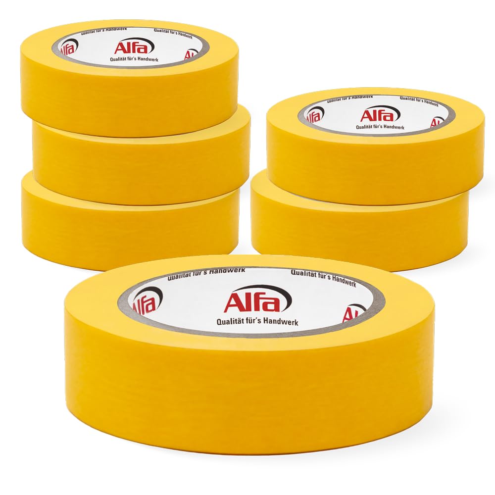 Alfa Ruban de masquage – Scotch peinture – 38 mm x 50 m – 6 pièces