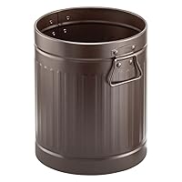 Vista 6 de mDesign Basurero de metal de acero de 2 galones/7 litros, basurero con asas para baño, cocina, dormitorio, oficina, capacidad para basura, residuos