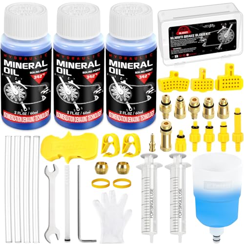NLMWTI Entlüftungsset für Shimano Scheibenbremsen, 180ml Hydraulik Mineral ÖL Fahrrad Bremsen Entlüftungskit mit M5 M7 M6 Anschluss, für Deore,Saint,XTR,XT UVM, Inkl NLMWTI Entlüftungsset für Shimano Scheibenbremsen, 180ml Hydraulik Mineral ÖL Fahrrad Bremsen Entlüftungskit mit M5 M7 M6 Anschluss, für Deore,Saint,XTR,XT UVM, Inkl