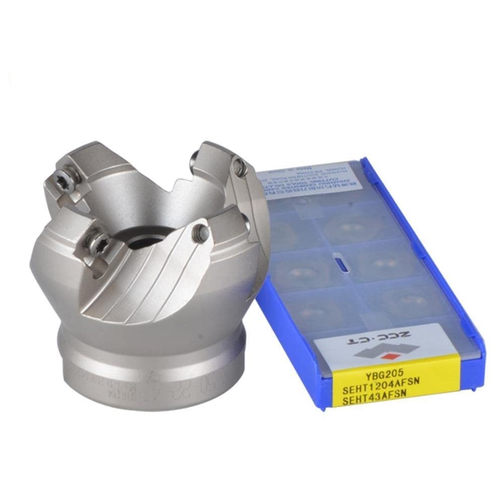 Fraise à Surface de Dalle KM12 50mm 63mm 80mm 100mm Outils de fraisage CNC for Inserts SEKT1204 et SEHT1204 Fraise (Size : KM12-50-22-4T)