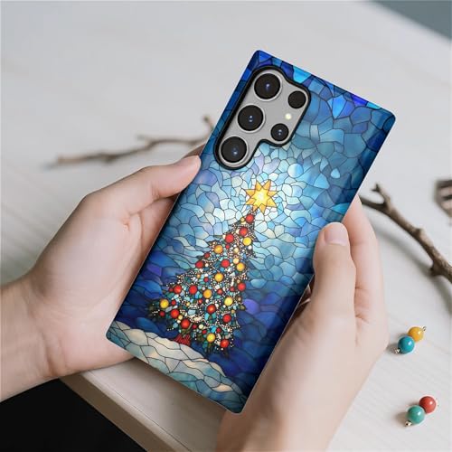 TAMEFOX Case for Samsung Galaxy S24 Ultra,Anti Drop Scratch Protective Phone Cover Case for Women Girl-Glowing Christmas Tree - image 6