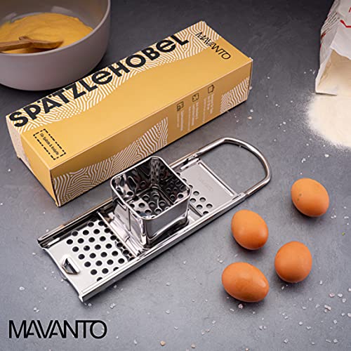 Foto von Spätzlehobel Edelstahl für selbstgemachte Spätzle & Knöpfle - Spülmaschinenfeste Spätzlereibe geeignet für alle Töpfe bis Ø 30cm